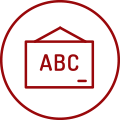 banner/sign icon spelling abc